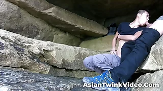 Young Interracial Gay Couple Fucking in Reserves